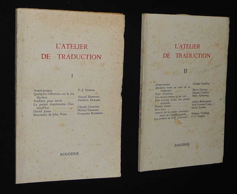 L'Atelier de traduction (2 volumes)