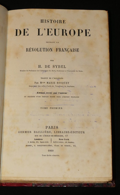 Histoire de l'Europe pendant la Révolution Française (6 volumes)