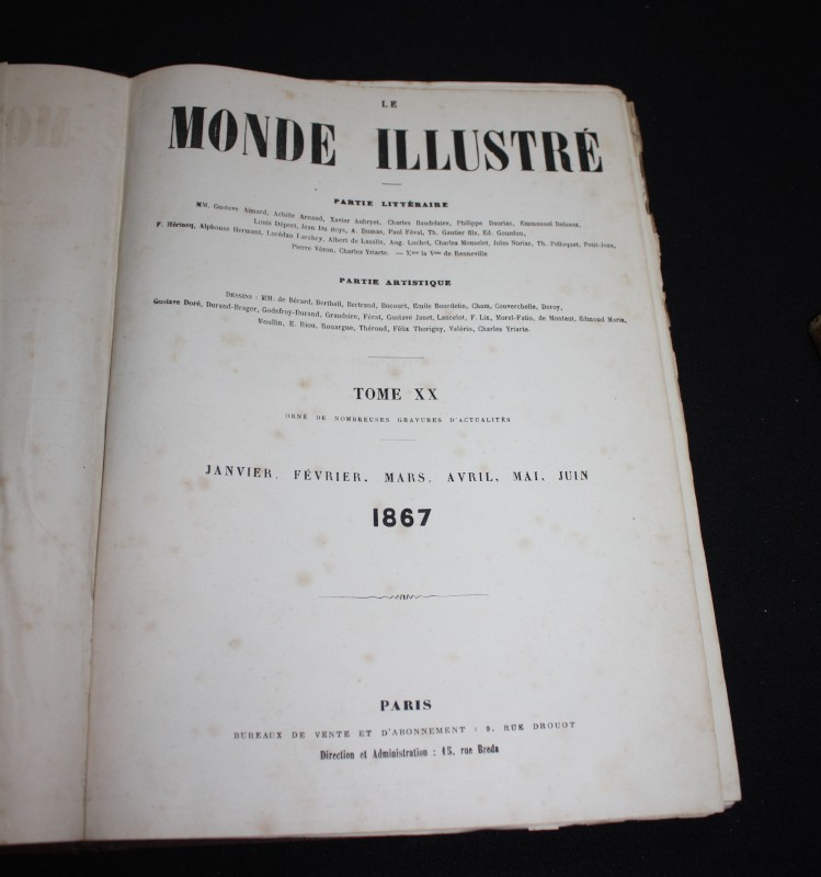 Le monde illustré, journal hebdomadaire, 1867, tomes XX et XXI, année complète