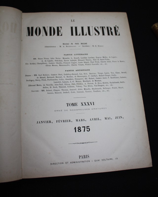 Le monde illustré, journal hebdomadaire, 1875, tomes XXXVI et XXXVII, année complète