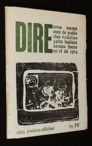 Dire, revue européenne de poésie (n°18, été 1974)