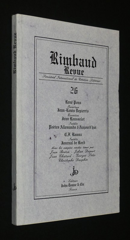 Rimbaud Revue (IXe année, n°26, 2001)