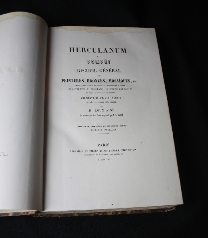 Herculanum et Pompéi (Tome 3) Recueil général des peintures, bronzes, mosaïques,  etc. découverts jusqu'à ce jour, et reproduits d'après Le Antichita di Ercolano, il Museo Borbonico et tous les ouvrages analogues. Tableaux paysages