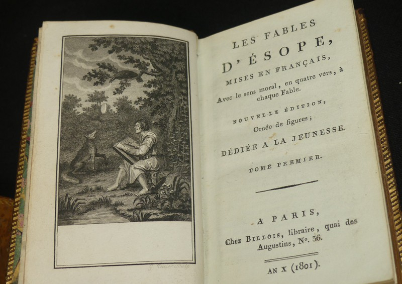 Les fables d'Esope, mises en français Avec le sens moral, en qutre vers, à chaque fable ( deux volumes)