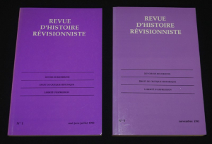 Lot de 2 numéros de "Revue d'histoire révisionniste" : n°1 (mai-juin-juillet 1990) et n°5 (novembre 1991)