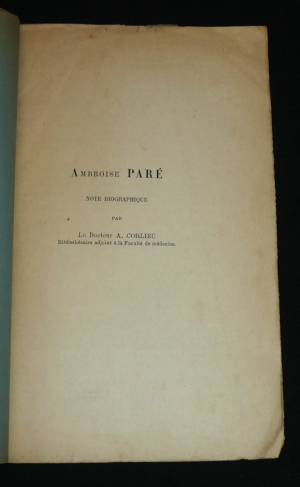 Ambroise Paré. Note biographique