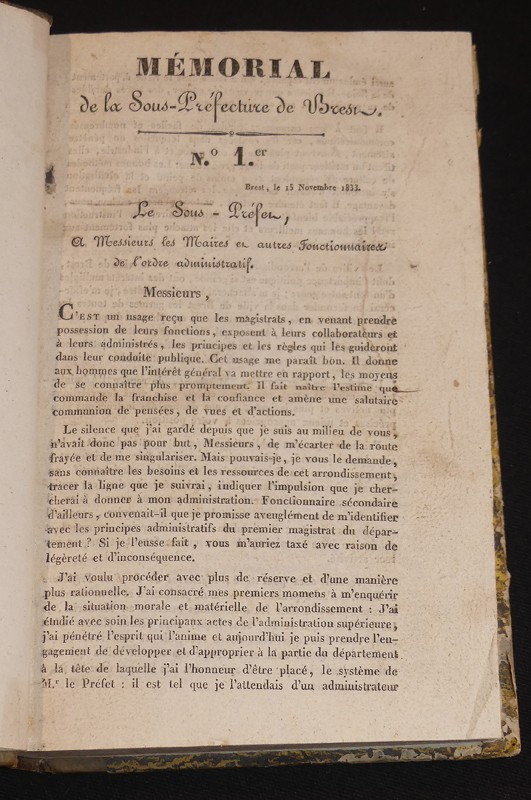 Mémorial de la Sous-Préfecture de Brest (n°1 à 407)