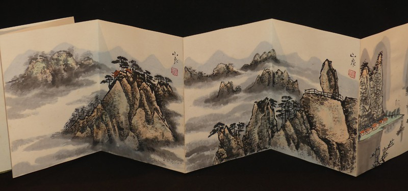 Carnet de voyages - dessins originaux de paysages japonais en leporello