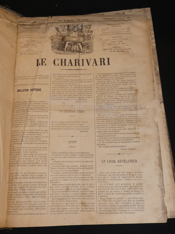Le Charivari du 1er janvier au 30 juin 1892, sauf 15 janvier - 28 avril - 15 mai