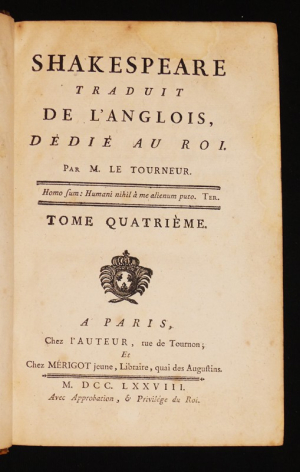 Shakespeare traduit de l'anglais, dédié au roi par M. Le Tourneur (Tome 4)