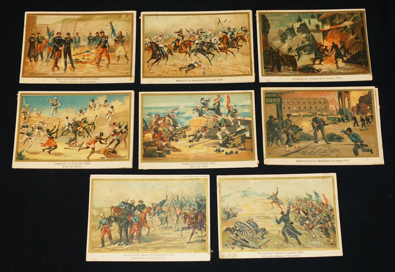 Lot de 37 chromos : Scènes historiques et militaires