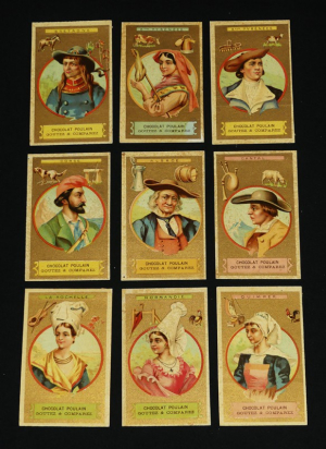 Lot de 9 chromos Chocolat Poulain : Régions de France