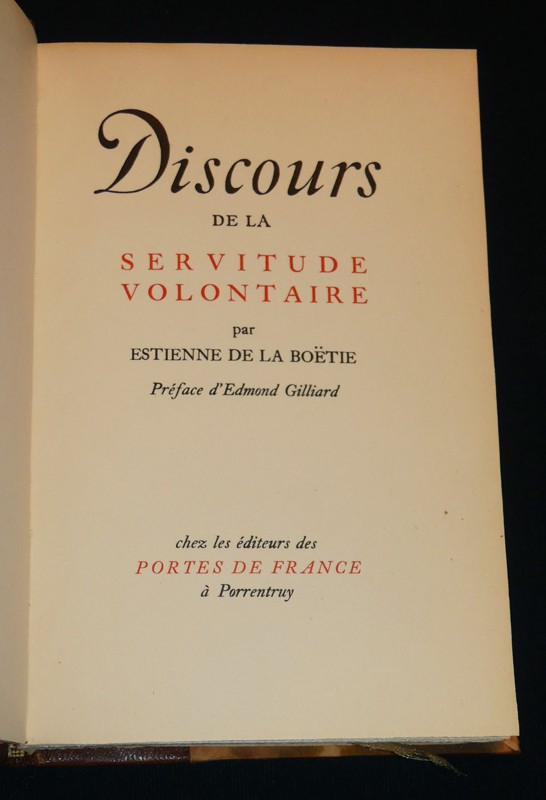 Discours de la servitude volontaire