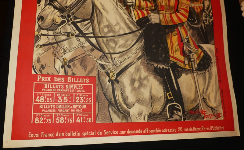 Affiche ancienne des Chemins de fer de l'état et de Brighton : Paris-Londres (illustrée par Maurice Toussaint)