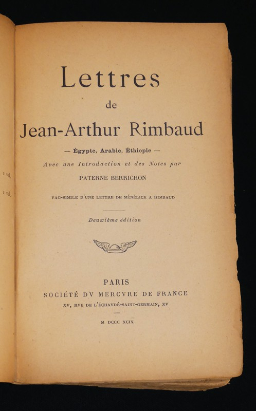 Lettres de Jean-Arthur Rimbaud : Egypte, Arabie, Ethiopie