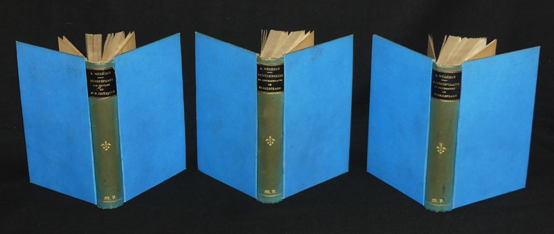 Trois ouvrages de A. Mézières sur Shakespeare : Prédécesseurs et contemporains de Shakespeare - Contemporains et successeurs de Shakespeare - Shakespeare, ses oeuvres et ses critiques