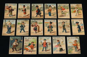 Lot de 17 chromos 'Grande Chapellerie Defossez' : Lieux parisiens