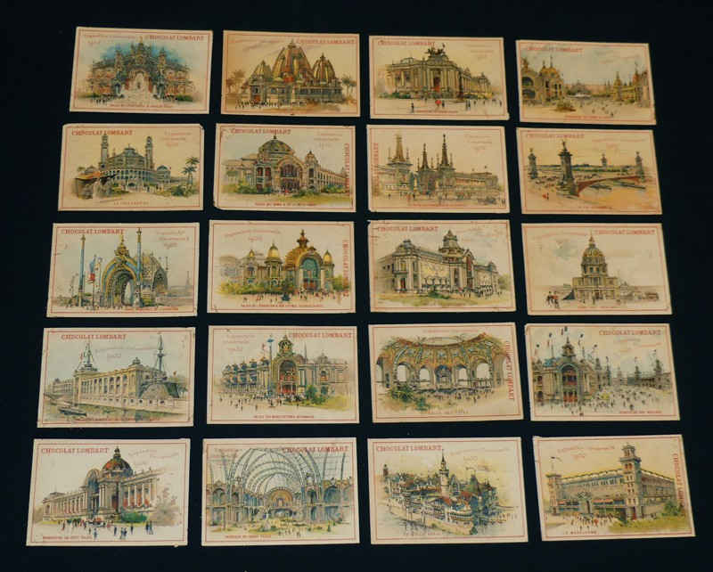 Lot de 20 chromos Chocolat Lombart : Exposition Universelle 1900