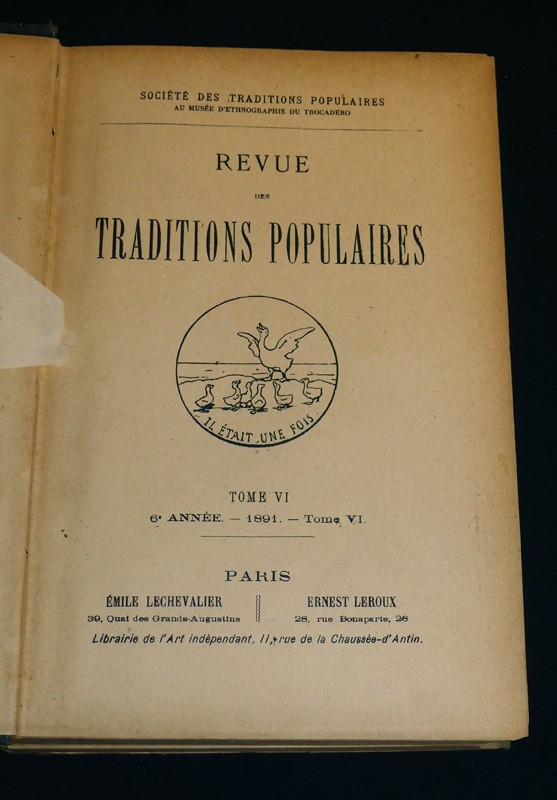 Revue des traditions populaires (Tome VI, 6e année - 891 - Tome VI)
