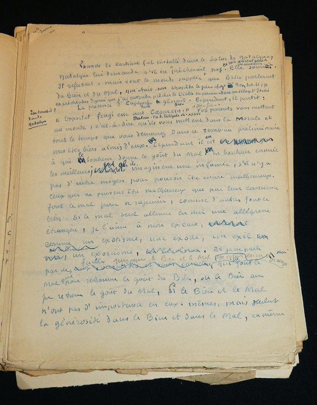 Manuscrit de Marcel Jouhandeau : Notes pour 