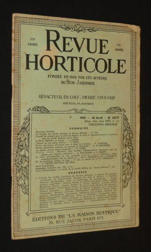 Revue horticole, 113e année, n°2077, 16 avril 1941