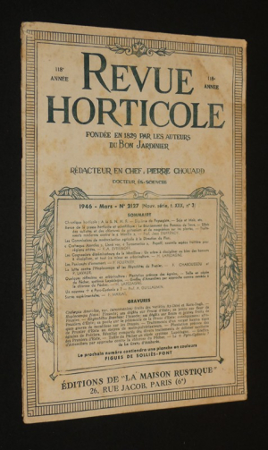 Revue horticole, 118e année, n°2127, mars 1946