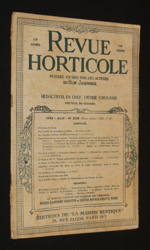 Revue horticole, 118e année, n°2128, avril 1946