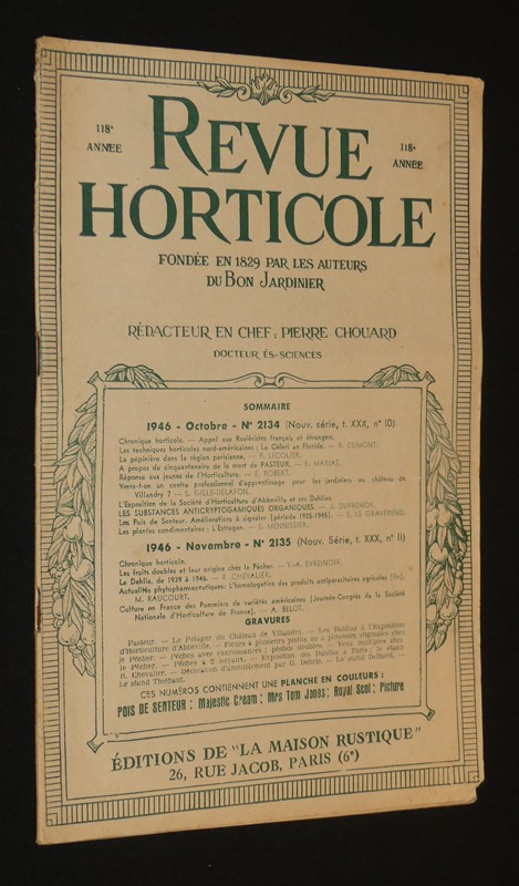 Revue horticole, 118e année, n°2134, octobre 1946