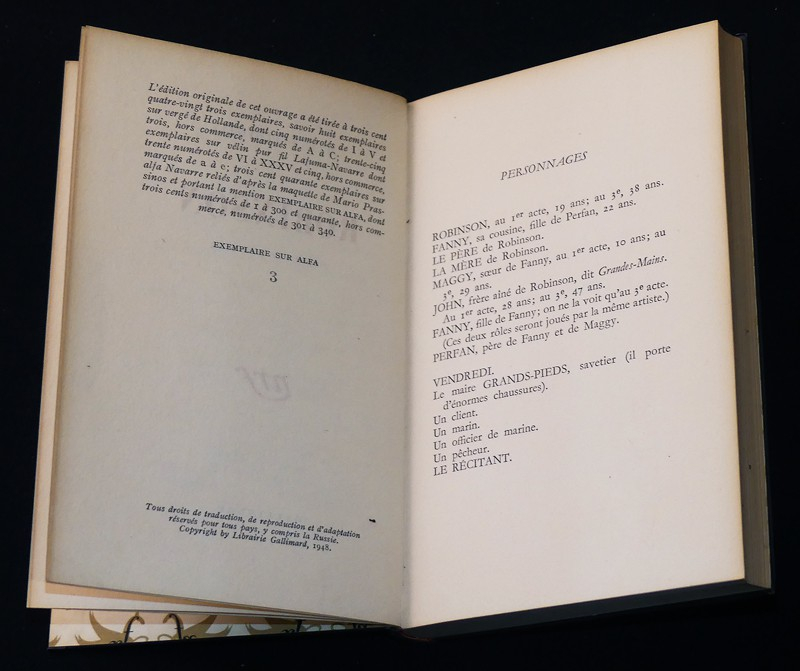 Robinson comédie en trois actes