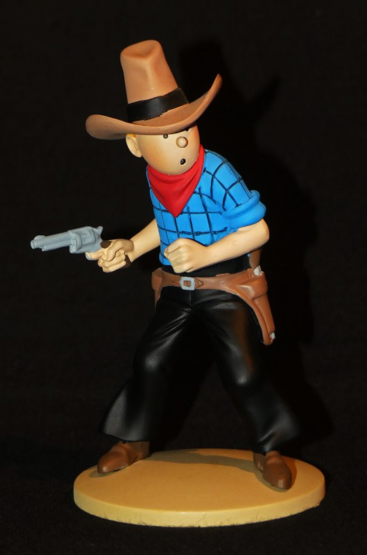 Figurine Tintin : 'Tintin en cow-boy' de l'album Tintin en Amérique