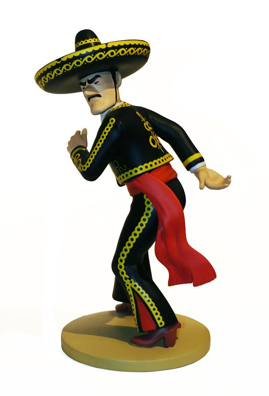 Figurine Tintin : 'Le Général Alcazar lanceur de couteaux' de l'album Les Sept Boules de cristal