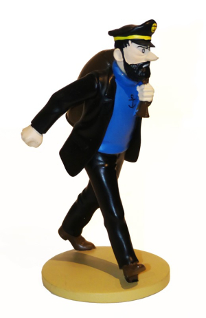 Figurine Tintin : 'Le Capitaine Haddock en route' de l'album Les Sept Boules de cristal