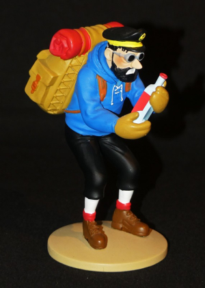 Figurine Tintin : 'Haddock alpiniste et la bouteille vide' de l'album Tintin au Tibet