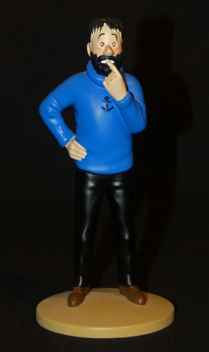 Figurine Tintin : 'Haddock dubitatif' de l'album Le Crabe aux pinces d'or