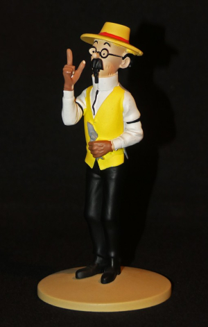 Figurine Tintin : 'Le Professeur Tournesol jardinier' de l'album Les Bijoux de la Castafiore