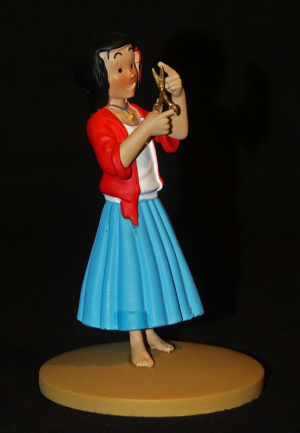 Figurine Tintin : 'Miarka la petite bohémienne' de l'album Les Bijoux de la Castafiore