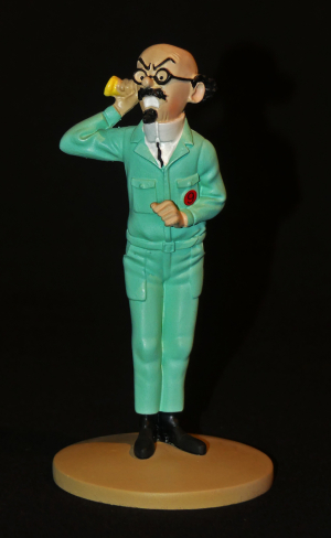 Figurine Tintin : 'Le Professeur Tournesol au cornet' de l'album Objectif Lune