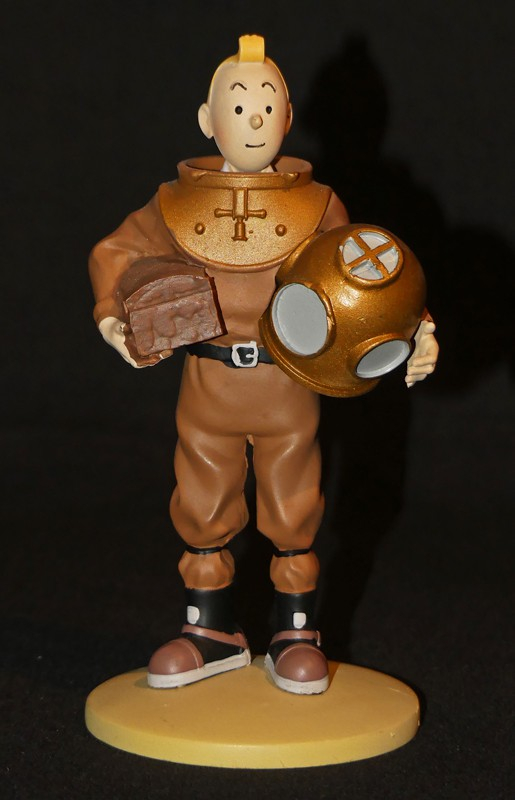Figurine Tintin : 'Tintin en scaphandre marin' de l'album Le Trésor de Rackham Le Rouge
