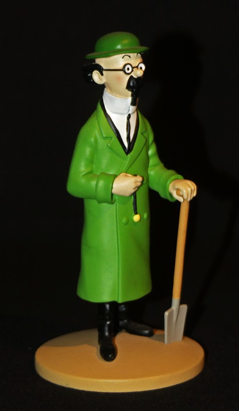 Figurine Tintin : 'Le Professeur Tournesol à la bêche' de l'album Le Trésor de Rackham Le Rouge