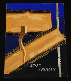 Publicité pour scies à ruban (illustrateur anonyme, probablement Decaix)