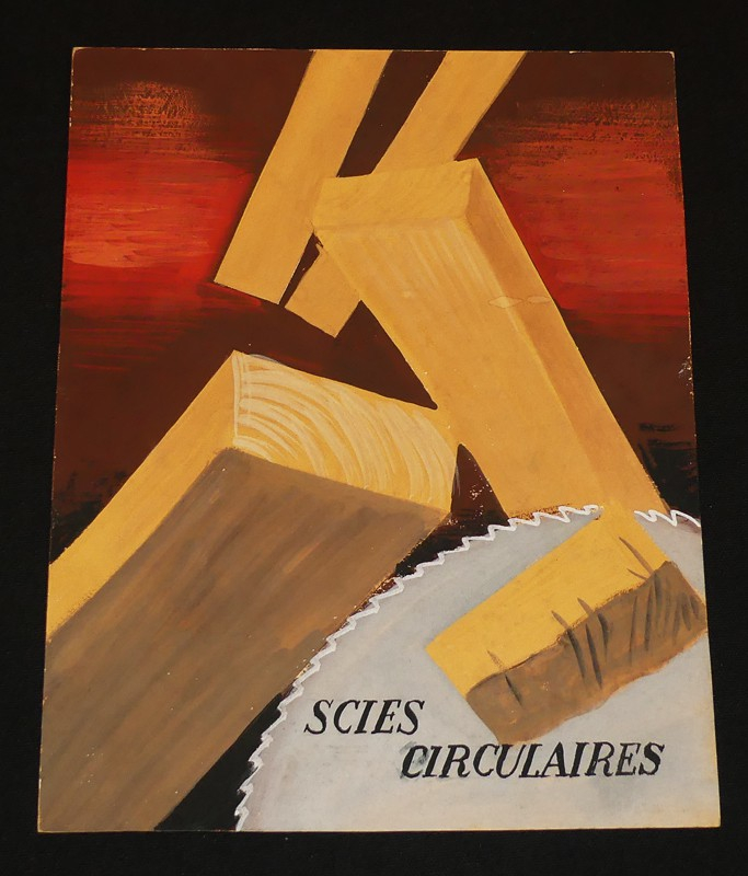 Publicité pour scies circulaires (illustrateur anonyme, probablement Decaix)