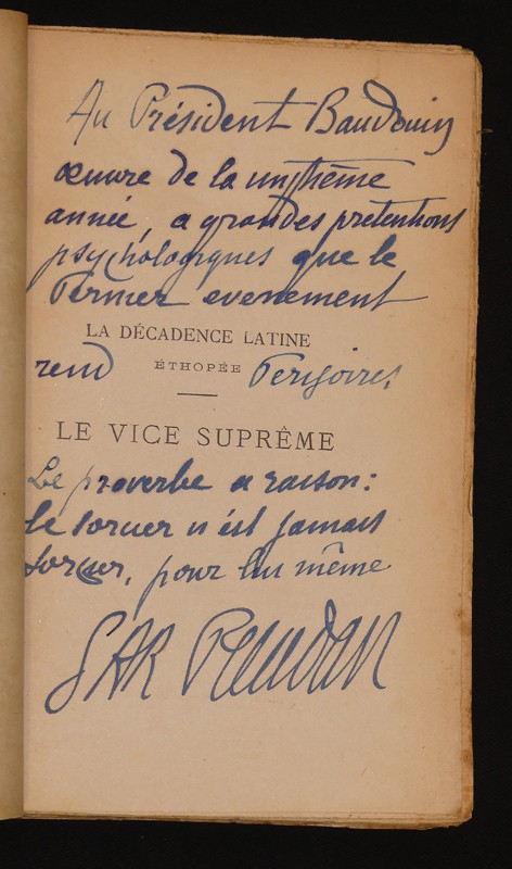 La Décadence latine (Ethopée) : Le Vice suprême