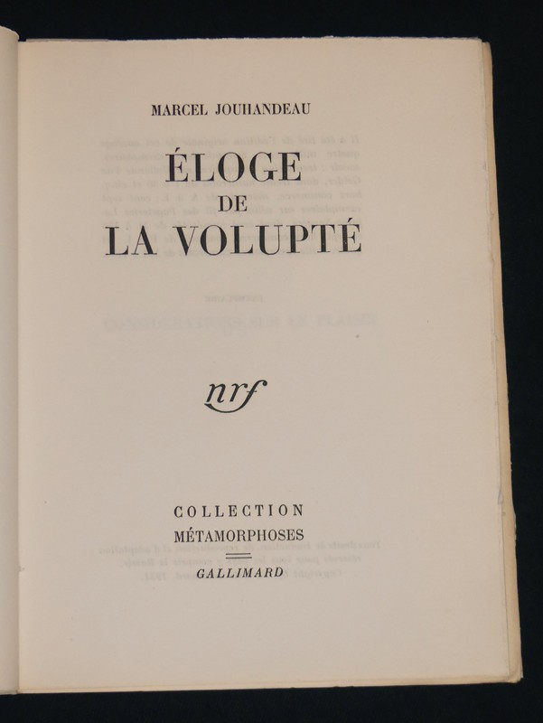 Eloge de la volupté