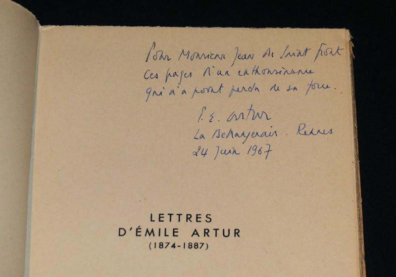 Au temps d'Albert de Mun. Lettres d'Emile Artur (1874-1887)