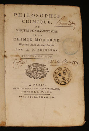 Philosophie chimique, ou vérités fondamentales de la chimie moderne