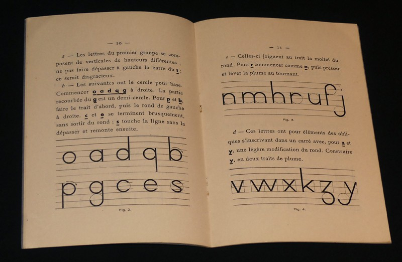 L'Ecriture script avec des modèles d'écriture faits par une institutrice et des enfants