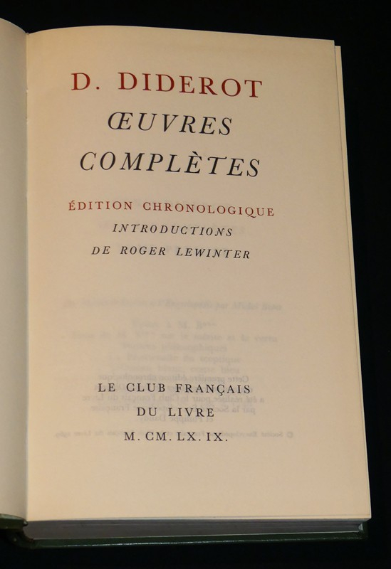 Oeuvres complètes de Diderot (14/15 volumes)