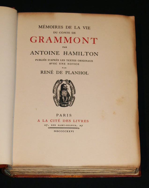 Mémoires de la vie du comte de Grammont