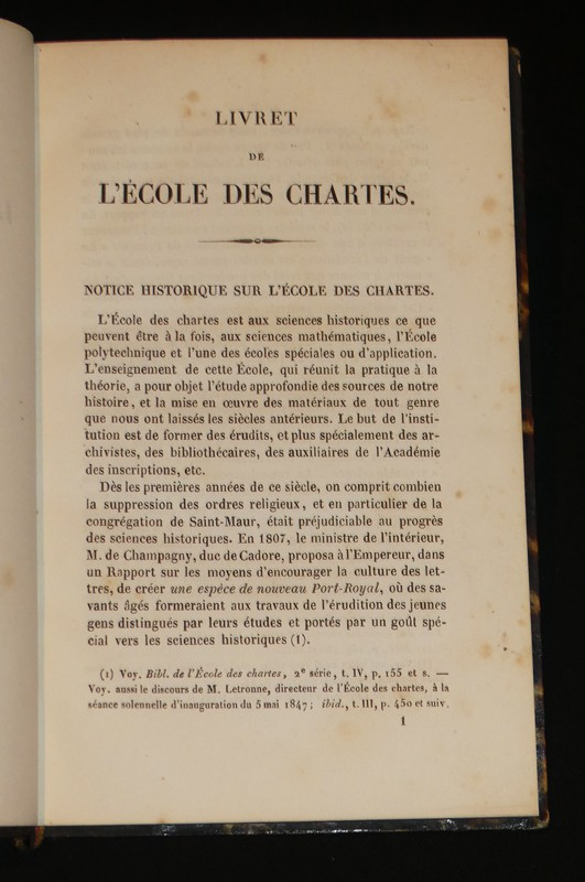 Livret de l'École des Chartes