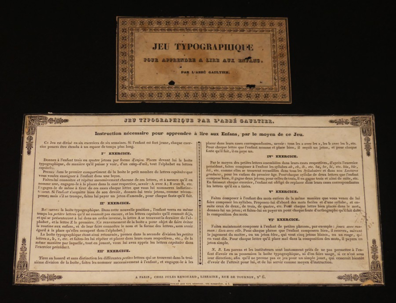 Jeu typographique pour apprendre à lire aux enfans